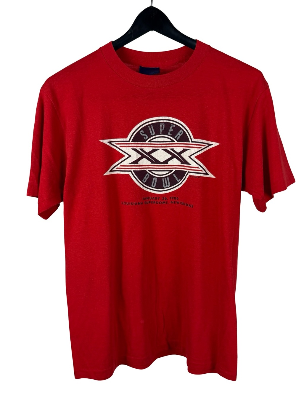 Vintage 1986 Super Bowl 20 Louisiana Superdome NFL Red Shirt Size XL